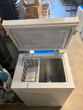 2.8 Cu Ft Compact Chest Freezer with Adjustable Thermostat & Removable Basket – White