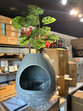 37” Hidden Plant Cat Litter Box Enclosure with Faux Plant, Scoop & Replaceable Liners – Gray