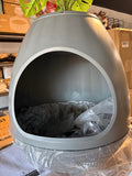 37” Hidden Plant Cat Litter Box Enclosure with Faux Plant, Scoop & Replaceable Liners – Gray