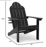 Black Outdoor Adirondack Patio Chair with Cup Holder – 3 Available – 35”D x 30”W x 36.2”H