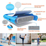 Blue 20ft Inflatable Air Gymnastics Mat – 4.3ft Wide, 4" Thick, Pump Included