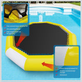 12ft Inflatable Water Bouncer – Floating Trampoline w/ Pump & Rope Ladder