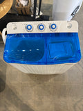 21 LB Portable Twin Tub Washing Machine Compact Washer & Spin Dryer Combo – White/Blue