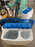 21 LB Portable Twin Tub Washing Machine Compact Washer & Spin Dryer Combo – White/Blue