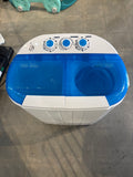 14.5 LB Portable Twin Tub Washing Machine Compact Washer & Spin Dryer Combo – White/Blue