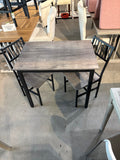 35.4” 3-Piece Small Dining Table Set for 2 with 2 Chairs – Gray & Black