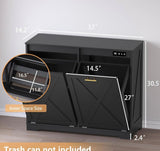 37” Double Tilt-Out Trash Can Cabinet with Odor Control & 2 Hidden Bins – Minor Scratch