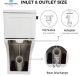 30.75” Two-Piece Rear Discharge Toilet with Chair Height Seat & Powerful Flush – White