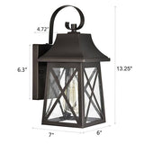 4.72 in. W 1-Light Outdoor Oil Rubbed Bronze Wall Sconce with Glass Shade (Set of 2)