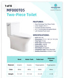 29.5” Rear Discharge Two-Piece Toilet – 16”Seat Height, 1.28 GPF, 7” Rough-In