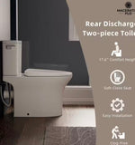 29.5” Rear Discharge Two-Piece Toilet – 16”Seat Height, 1.28 GPF, 7” Rough-In