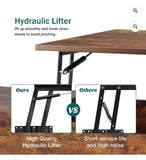 Lift Top Coffee Table with Hidden Storage and Shelf, Rustic Brown