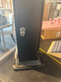 40.9” Outdoor Cigarette Ashtray Stand with Locking Waste Bin – Black Metal Smokers Station -Minor Dent