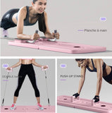41.7” Foldable Pilates Reformer Board with Resistance Ropes & Digital Counter – Pink