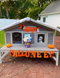 43.5” Elevated Outdoor Cat House & Small Animal Shelter with Waterproof Roof – Gray