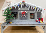 43.5” Elevated Outdoor Cat House & Small Animal Shelter with Waterproof Roof – Gray