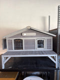 43.5” Elevated Outdoor Cat House & Small Animal Shelter with Waterproof Roof – Gray