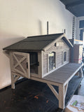 43.5” Elevated Outdoor Cat House & Small Animal Shelter with Waterproof Roof – Gray