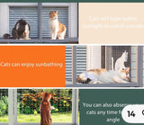 43.31” Wall-Mounted Outdoor Catio Cat Window Enclosure with Weatherproof Roof – Gray