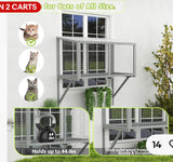 43.31” Wall-Mounted Outdoor Catio Cat Window Enclosure with Weatherproof Roof – Gray