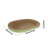 Cat Scratcher Bed for Indoor,Extra Thick Durables Oval Kitty Cardboard Scratch Pad Bowl Kittens Corrugated Board Pet Beds&Furniture - 16.9 inch
