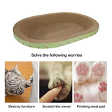 Cat Scratcher Bed for Indoor,Extra Thick Durables Oval Kitty Cardboard Scratch Pad Bowl Kittens Corrugated Board Pet Beds&Furniture - 16.9 inch