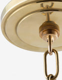Single Pendant Light with Frosted Opaque Glass Orb/Sphere , Aged Brass, Gold, Color Chain, Single Ring