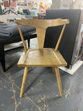 Oak Veneer Solid Oak Carved Curved Back Lawnie Dining Chair