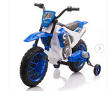 42” 12V Kids Electric Dirt Bike Ride-On Motorcycle with Training Wheels – Blue