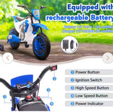 42” 12V Kids Electric Dirt Bike Ride-On Motorcycle with Training Wheels – Blue