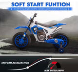 42” 12V Kids Electric Dirt Bike Ride-On Motorcycle with Training Wheels – Blue