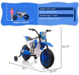 42” 12V Kids Electric Dirt Bike Ride-On Motorcycle with Training Wheels – Blue