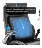 High Back Ergonomic Executive Office Chair with Lumbar Support Headrest Flip Arms Black