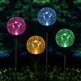 Alpine, 33″ Solar Crackle Ball W/Color Changing LED Stake, Sold Individually