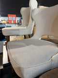 Upholstered Dining Chairs Set of 2 Beige Fabric Wood Legs Modern Accent Chairs