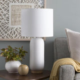 Surya Everly Ceramic Table Lamp with Linen Shade – Lulu and Georgia