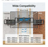 Full Motion TV Wall Mount 42-97 Inch Dual Arm Swivel Tilt VESA 800x400 Heavy Duty