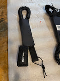 Tidal King 11 Foot Surfboard Leash Coiled Safety Ankle Strap Black