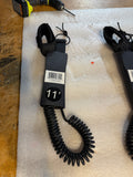 Tidal King 11 Foot Surfboard Leash Coiled Safety Ankle Strap Black
