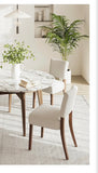 Mid Century Modern Dining Chairs Set of 2 Upholstered Beige Kitchen Dining Room Chairs Wood Legs