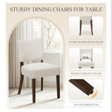Mid Century Modern Dining Chairs Set of 2 Upholstered Beige Kitchen Dining Room Chairs Wood Legs