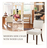 Mid Century Modern Dining Chairs Set of 2 Upholstered Beige Kitchen Dining Room Chairs Wood Legs