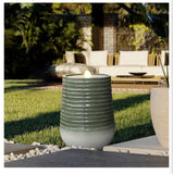 20 Inch Outdoor Water Fountain with LED Light Modern Bubbling Garden Fountain