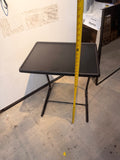 Folding TV Tray Table Black Portable Side Table with Metal Frame 20” Wide