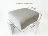 Thick Cushion Dog Bed 30” x 24” Elevated Pet Cushion Bed - gray