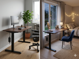Electric Standing Desk Adjustable Height Sit Stand Office Desk 55”x28” Brown