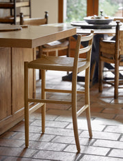 Oakwood Danish Cord Nicholson Counter Stool, Wooven Seat, Rustic Notes, Dining Room, Kitchen