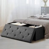 43” Folding Storage Ottoman Bench End of Bed Storage Seat