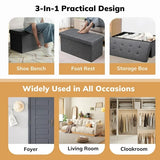 43” Folding Storage Ottoman Bench End of Bed Storage Seat