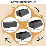 43” Folding Storage Ottoman Bench End of Bed Storage Seat